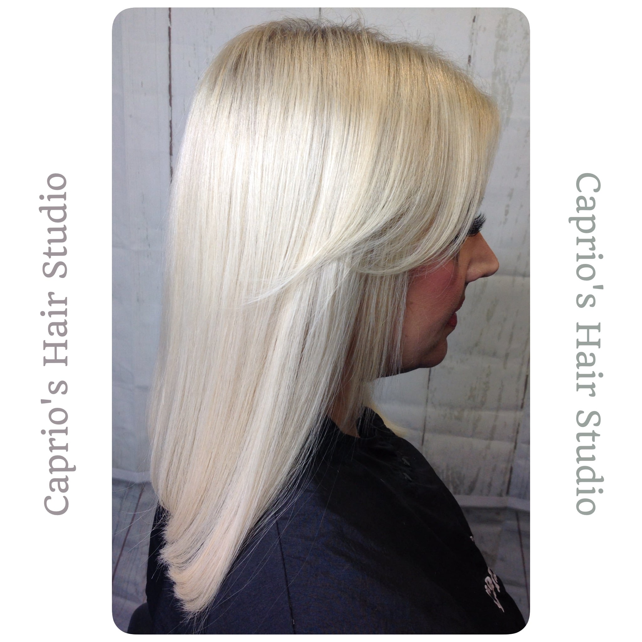 Ice Blonde Medium Length Hair