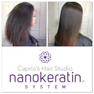 non chemical hair straightening at Caprio's Non chemical straightening leaves hair nourished and silky smooth. Available at Caprio's