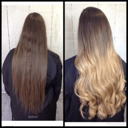 Before and After Caramel Balayage